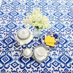 Blue Geometrical Table cloth 6 Seat