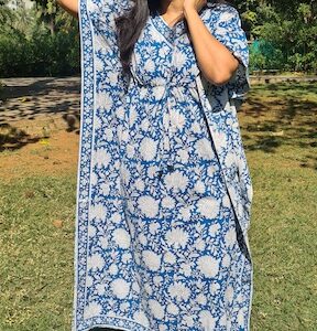 Blue Paradise Cotton Kaftan