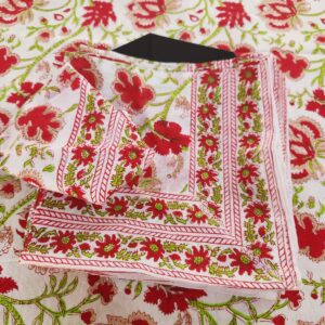 Red Floral Napkins ( Set of 6)