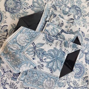 Light Blue Floral Napkins( Set of 6)