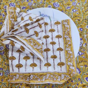 Yellow  Floral  Napkins( Set of 6)