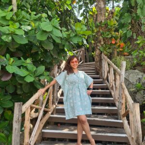Sea Green Floral Kaftan