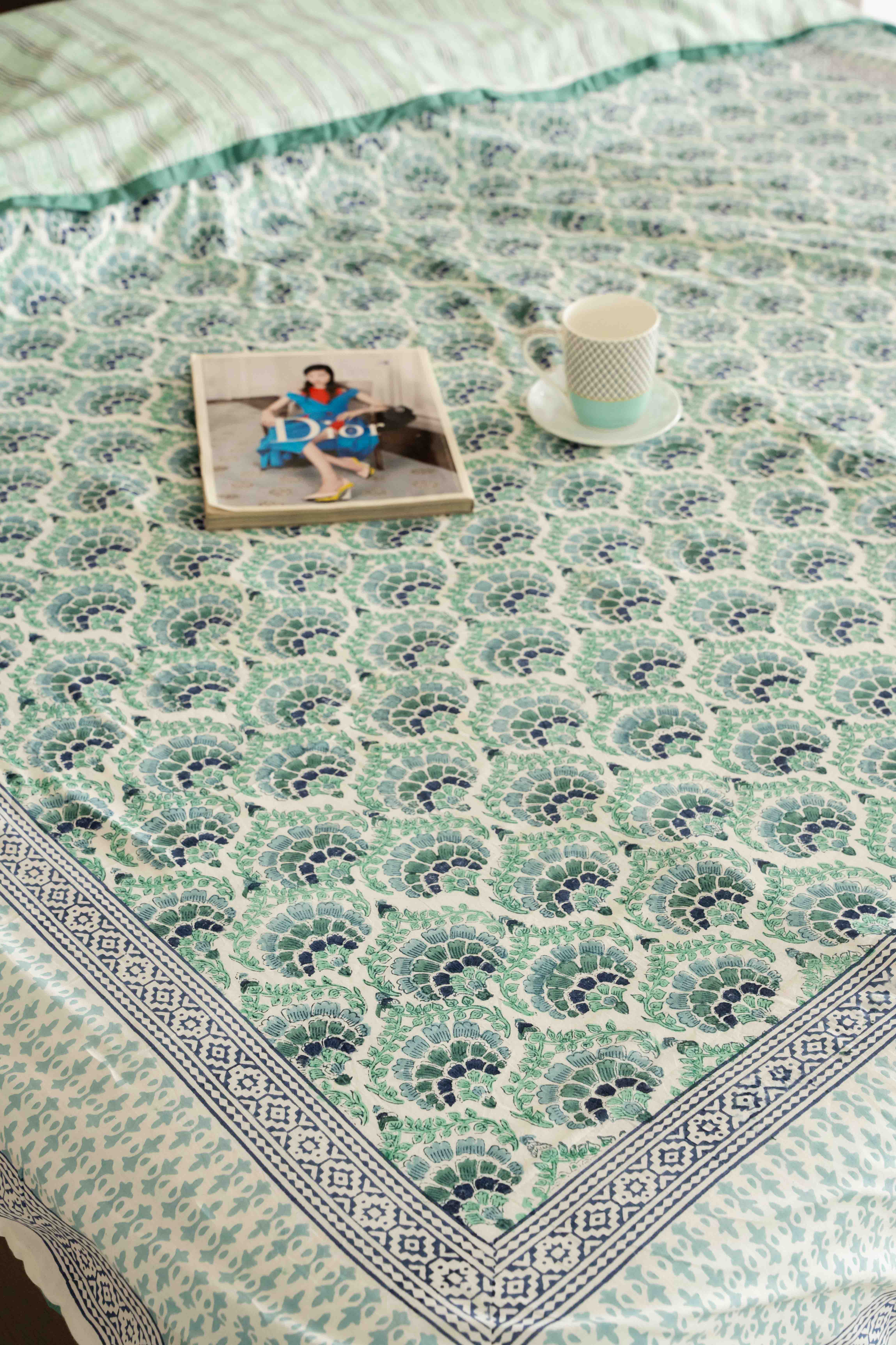 Coral Muslin Dohar ( Summer Blanket/ AC Blanket)- Double Size